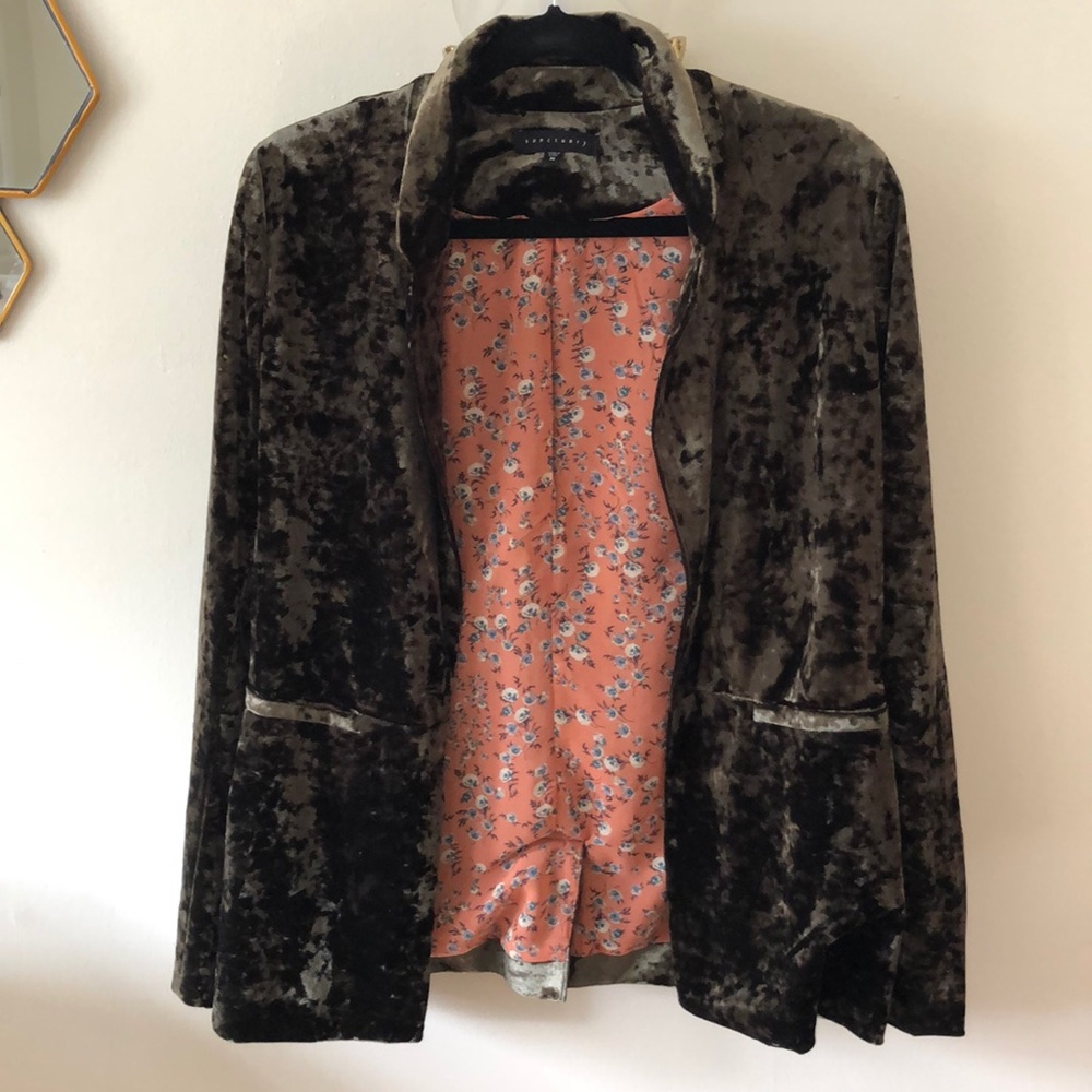 Green crushed velvet blazer size M